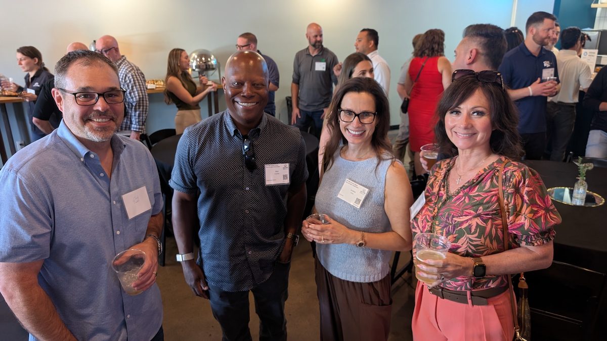 Attendees networking at the AFCOM Arizona Happy Hour and Intern Celebration
